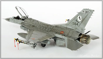 Fig 19. 1/48 scale model F-16. The detail and weathering retained on this model despite its reduction in size demonstrate its status as a model or collectible.
“Eduard’s 1/48 Scale f-16 ‘NATO Falcons.’” HyperScale. 16 January 2013. Web. 7 July 2016. Image copyright Matthias Becker 2013.
