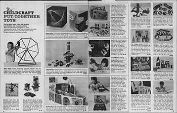 Fig 24. Put-Together Toys section of Childcraft magazine.
Toys That Teach. 1967. New York: Childcraft Education Corp., 1967. Print.
