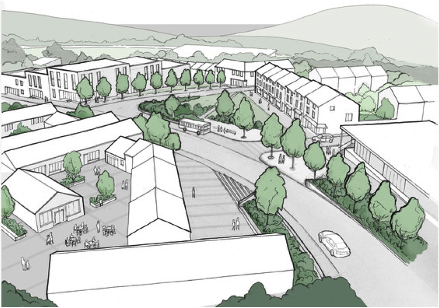 David Lock Associates. Damien Hirst's The Southern Extension.  Ilfracombe, England. Two architectural perspective renderings of site.  2012.